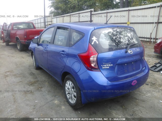 3N1CE2CP4FL444614 - 2015 NISSAN VERSA NOTE S/S PLUS/SV/SL/SR BLUE photo 3
