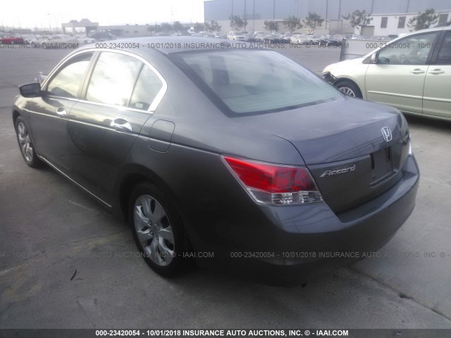 1HGCP36898A061264 - 2008 HONDA ACCORD EXL GRAY photo 3