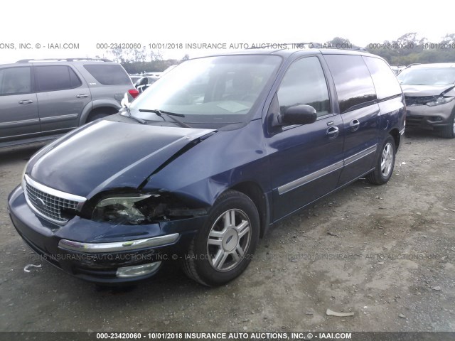 2FMZA52412BB52948 - 2002 FORD WINDSTAR SE BLUE photo 2