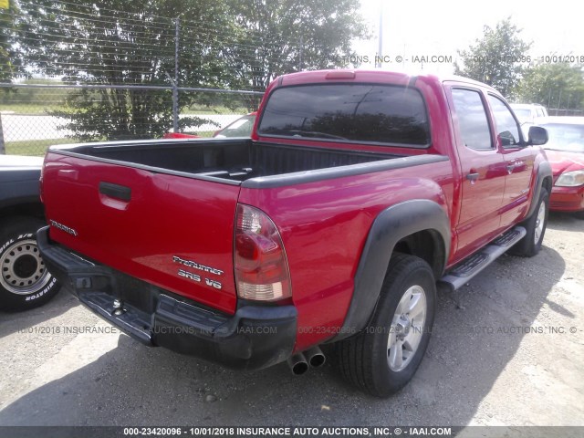 3TMJU62N76M012706 - 2006 TOYOTA TACOMA DOUBLE CAB PRERUNNER RED photo 4