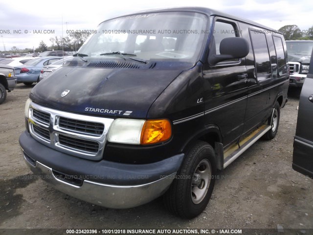 2B6HB11X72K117577 - 2002 DODGE RAM VAN B1500 BLACK photo 2