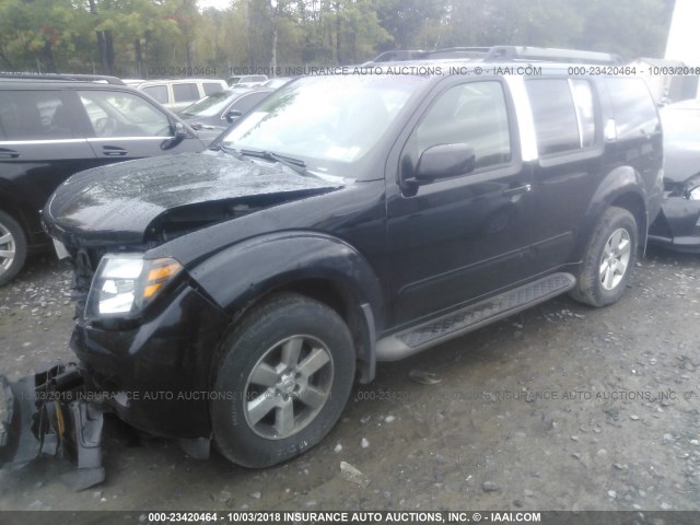 5N1AR18B88C612085 - 2008 NISSAN PATHFINDER S/LE/SE BLACK photo 2