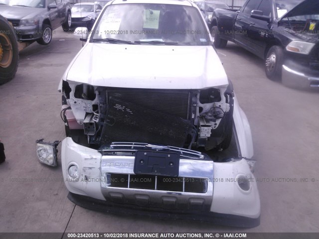 1FMCU04G89KB35166 - 2009 FORD ESCAPE LIMITED WHITE photo 6