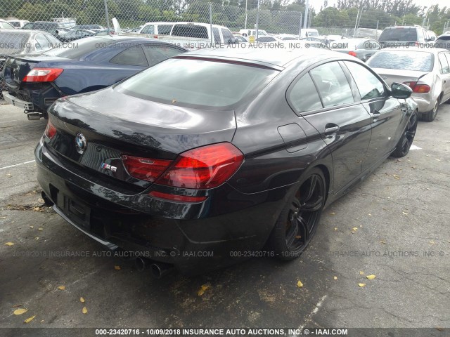 WBS6C9C50FD467510 - 2015 BMW M6 GRAN COUPE BLACK photo 4