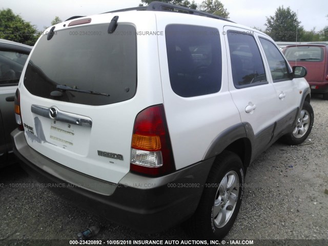 4F2YU08172KM56069 - 2002 MAZDA TRIBUTE LX/ES WHITE photo 4