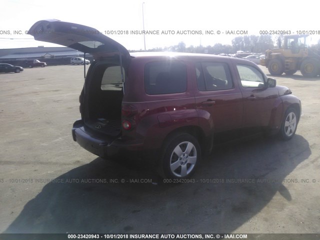 3GNCA13B89S583394 - 2009 CHEVROLET HHR LS წითელი ფოტო 4