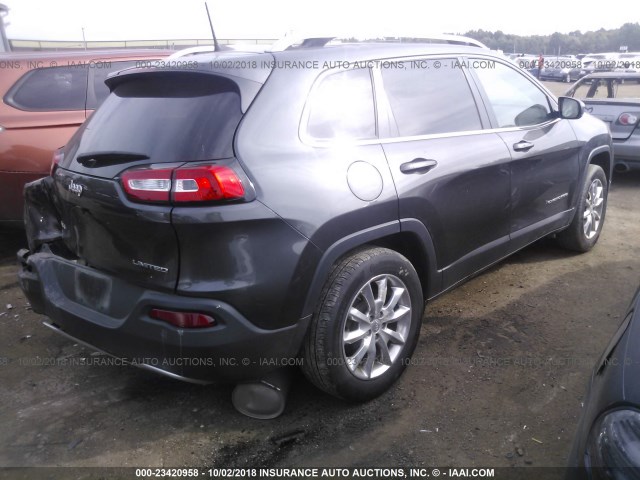 1C4PJMDB9HW558050 - 2017 JEEP CHEROKEE LIMITED GRAY photo 4