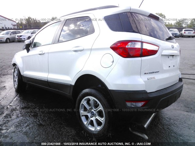 MAJ6P1UL3JC192570 - 2018 FORD ECOSPORT SE WHITE photo 3