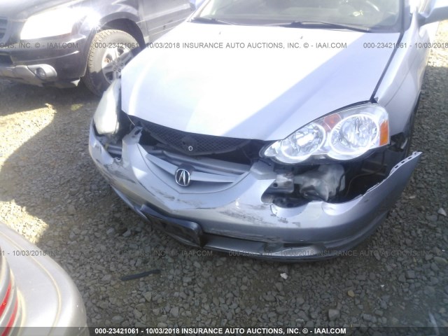 JH4DC548X4S015149 - 2004 ACURA RSX SILVER photo 6