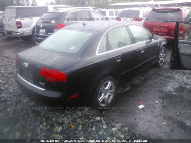 WAUDF78E17A029341 - 2007 AUDI A4 2.0T QUATTRO BLACK photo 4