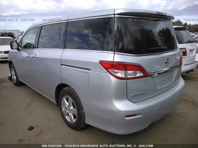 JN8AE2KP5F9124804 - 2015 NISSAN QUEST S/SV/SL/PLATINUM SILVER photo 3