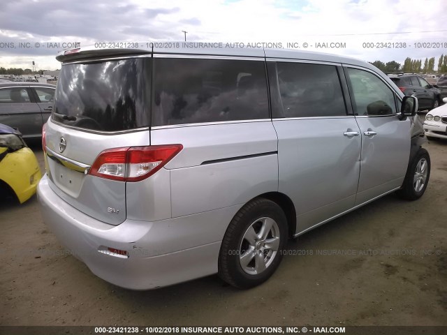 JN8AE2KP5F9124804 - 2015 NISSAN QUEST S/SV/SL/PLATINUM SILVER photo 4