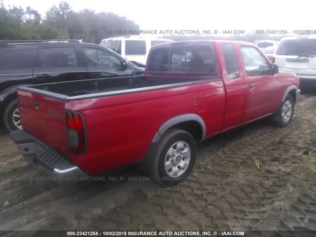 1N6DD26S1YC383707 - 2000 NISSAN FRONTIER KING CAB XE RED photo 4