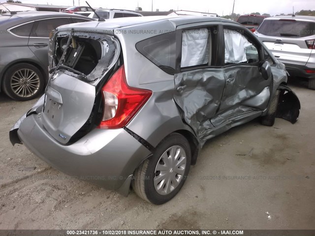 3N1CE2CP7EL425151 - 2014 NISSAN VERSA NOTE S/S PLUS/SV/SL GRAY photo 4