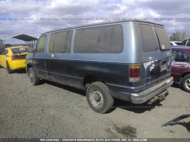 1FMHE31HXNHB12223 - 1992 FORD ECONOLINE E350 BLUE photo 3