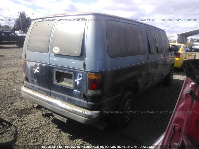 1FMHE31HXNHB12223 - 1992 FORD ECONOLINE E350 BLUE photo 4