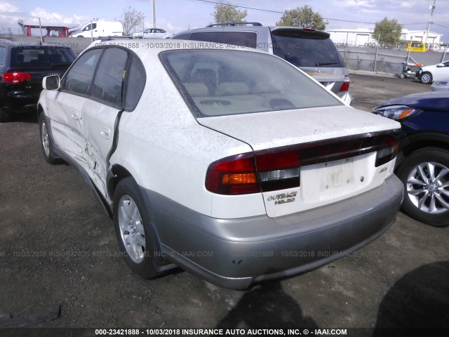 4S3BE896627200357 - 2002 SUBARU LEGACY OUTBACK 3.0 H6/3.0 H6 VDC WHITE photo 3