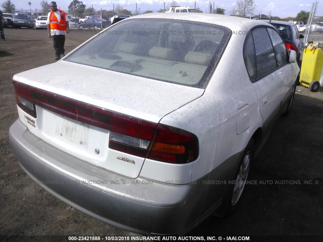 4S3BE896627200357 - 2002 SUBARU LEGACY OUTBACK 3.0 H6/3.0 H6 VDC WHITE photo 4