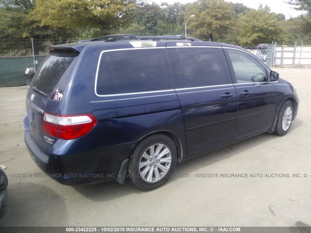 5FNRL38845B013000 - 2005 HONDA ODYSSEY TOURING BLUE photo 4