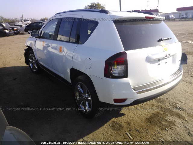 1C4NJCCB2ED620866 - 2014 JEEP COMPASS LIMITED WHITE photo 3