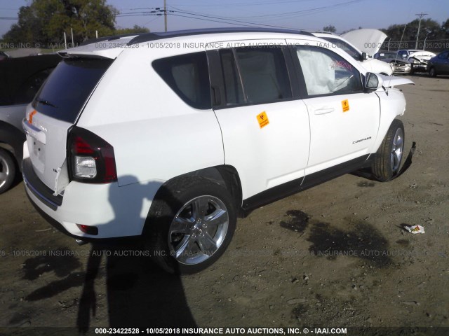 1C4NJCCB2ED620866 - 2014 JEEP COMPASS LIMITED WHITE photo 4