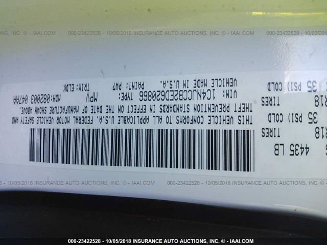 1C4NJCCB2ED620866 - 2014 JEEP COMPASS LIMITED WHITE photo 9