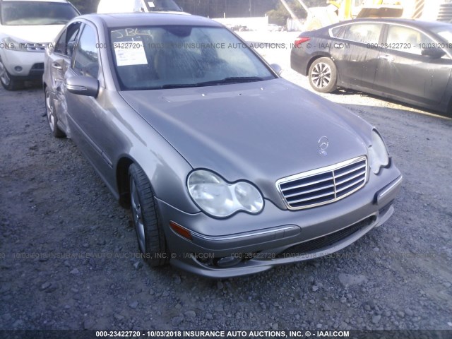 WDBRF40J95F689593 - 2005 MERCEDES-BENZ C 230K SPORT SEDAN GRAY photo 1