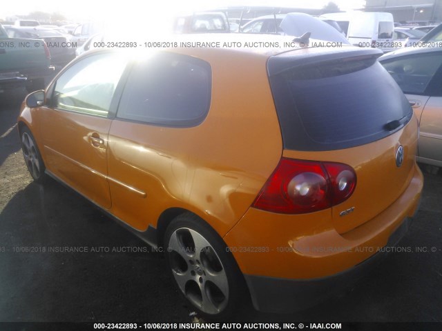 WVWFV71K97W159143 - 2007 VOLKSWAGEN NEW GTI FAHRENHEIT ORANGE photo 3