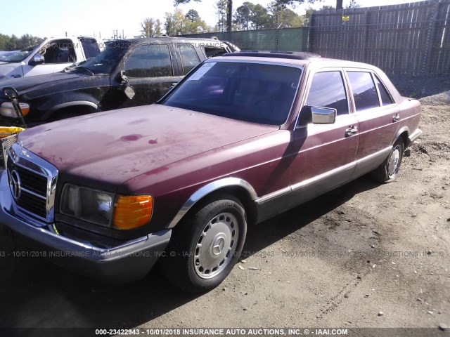 WDBCA37DXFA188466 - 1985 MERCEDES-BENZ 500 SEL RED photo 2