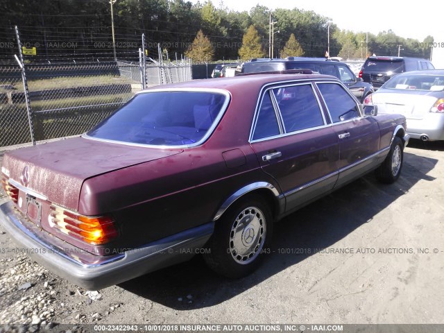 WDBCA37DXFA188466 - 1985 MERCEDES-BENZ 500 SEL RED photo 4