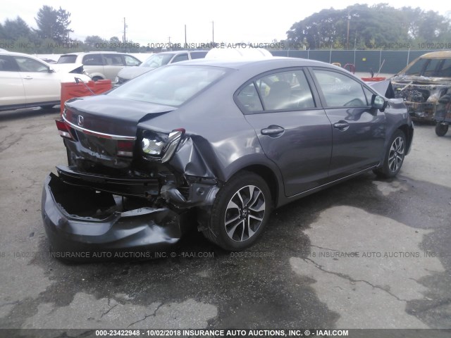 19XFB2F86FE015132 - 2015 HONDA CIVIC EX GRAY photo 4