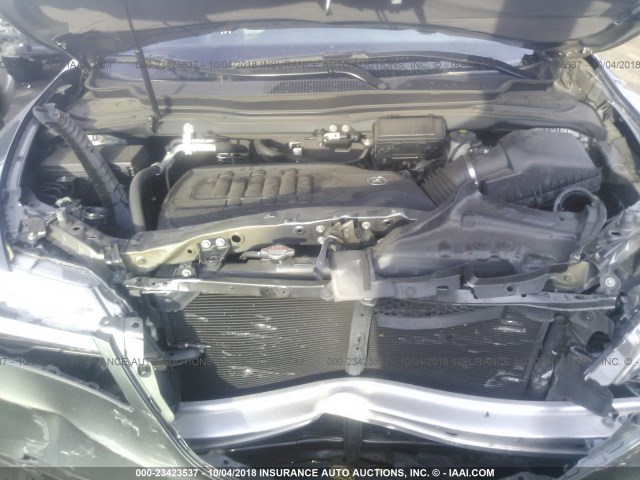 5FRYD4H43EB034611 - 2014 ACURA MDX TECHNOLOGY GRAY photo 10