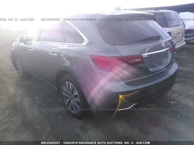 5FRYD4H43EB034611 - 2014 ACURA MDX TECHNOLOGY GRAY photo 3