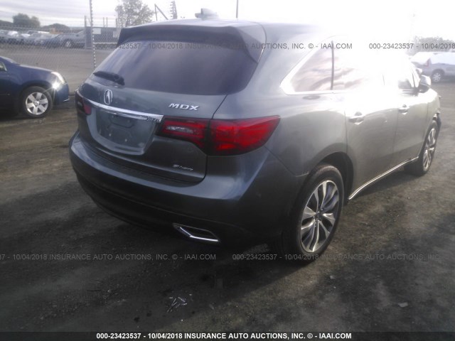 5FRYD4H43EB034611 - 2014 ACURA MDX TECHNOLOGY GRAY photo 4