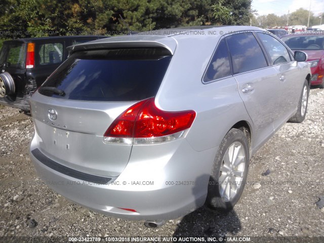 4T3ZE11AX9U011599 - 2009 TOYOTA VENZA SILVER photo 4