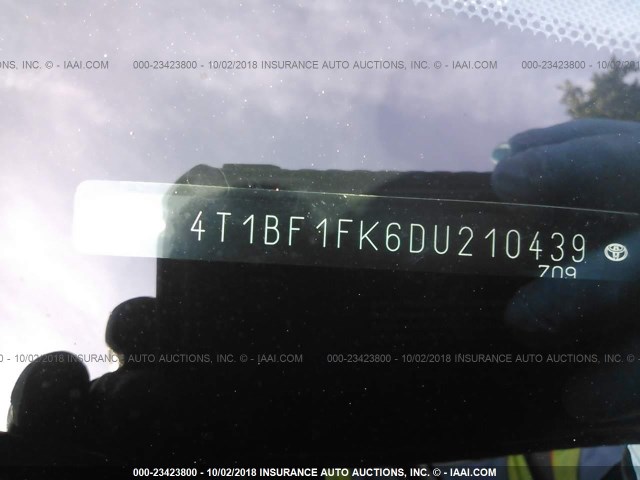 4T1BF1FK6DU210439 - 2013 TOYOTA CAMRY L/SE/LE/XLE ნაცრისფერი ფოტო 9