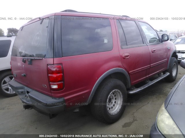 1FMPU16L5YLA29008 - 2000 FORD EXPEDITION XLT RED photo 4