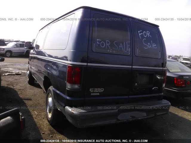 1FBNE31L04HB01410 - 2004 FORD ECONOLINE E350 SUPER DUTY WAGON BLUE photo 3