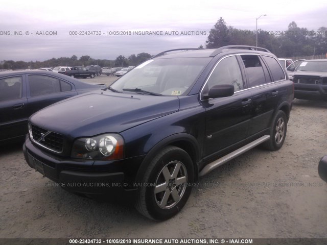 YV1CZ59H441076131 - 2004 VOLVO XC90 BLUE photo 2
