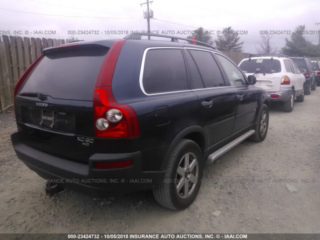 YV1CZ59H441076131 - 2004 VOLVO XC90 BLUE photo 4