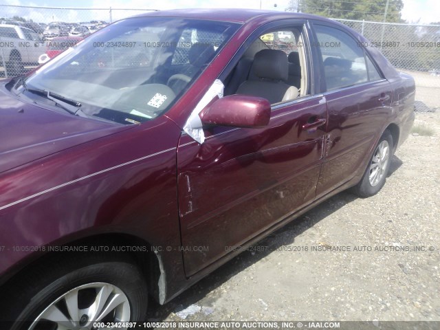 4T1BF32K75U098673 - 2005 TOYOTA CAMRY LE/XLE/SE MAROON photo 6