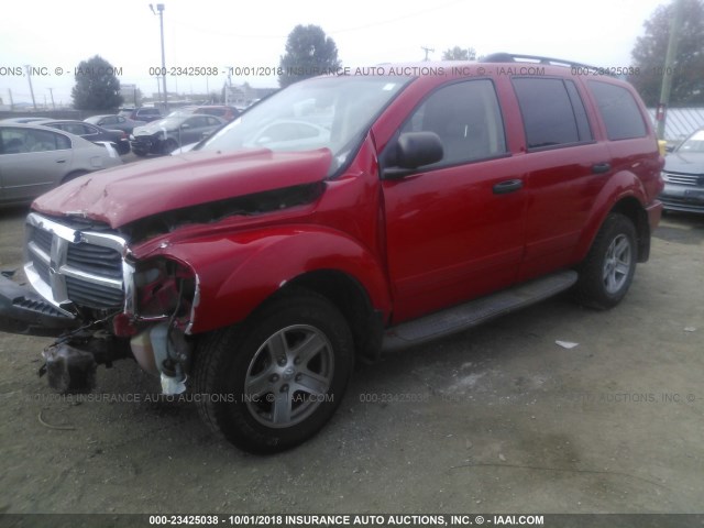 1D4HB48D15F546129 - 2005 DODGE DURANGO SLT RED photo 2