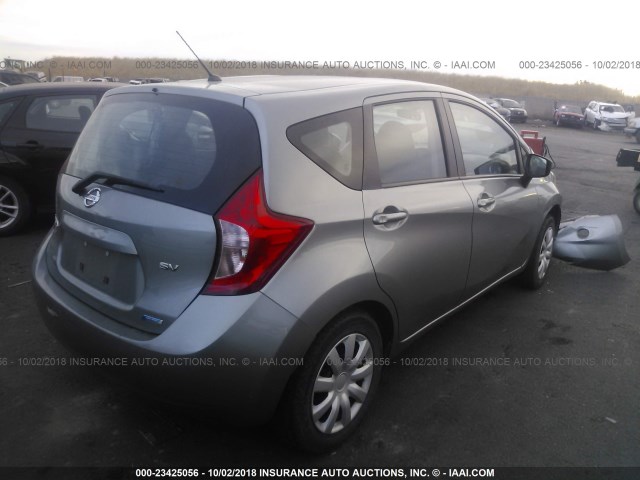 3N1CE2CP6FL412473 - 2015 NISSAN VERSA NOTE S/S PLUS/SV/SL/SR GRAY photo 4