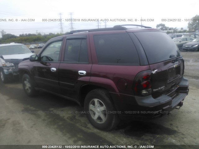 1GNDT13S252306664 - 2005 CHEVROLET TRAILBLAZER LS/LT BURGUNDY photo 3