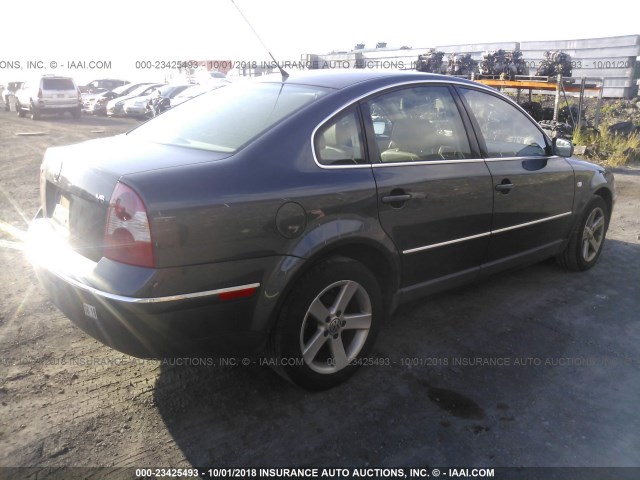 WVWRH63B24P009764 - 2004 VOLKSWAGEN PASSAT GLX GRAY photo 4