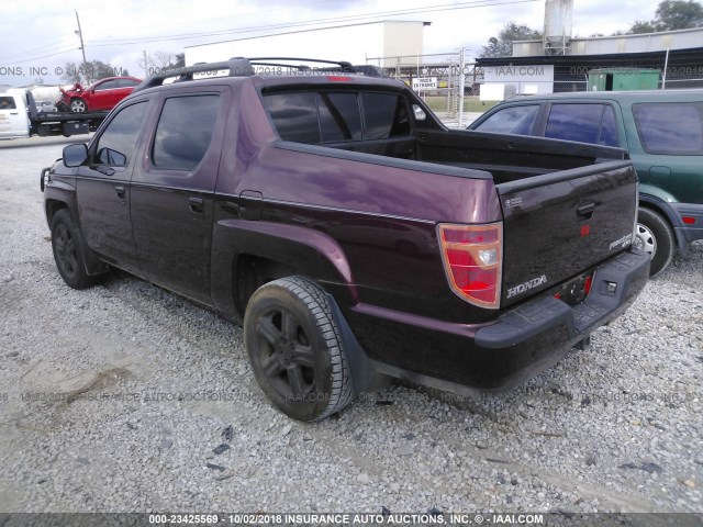 5FPYK16579B109440 - 2009 HONDA RIDGELINE RTL PURPLE photo 3