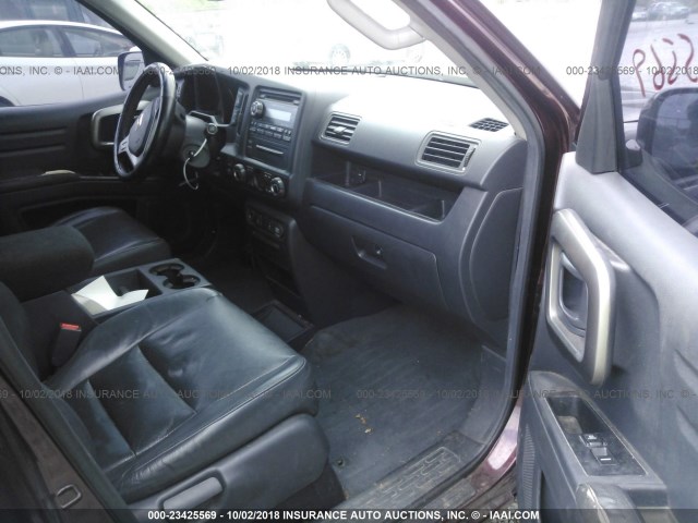 5FPYK16579B109440 - 2009 HONDA RIDGELINE RTL PURPLE photo 5