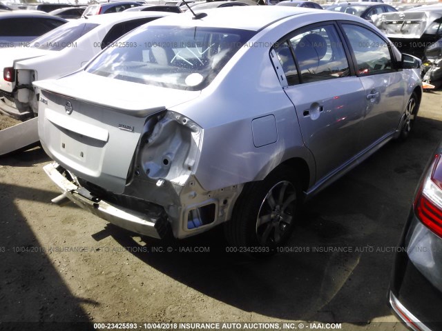 3N1AB6AP8CL682102 - 2012 NISSAN SENTRA 2.0/2.0S/SR/2.0SL SILVER photo 4