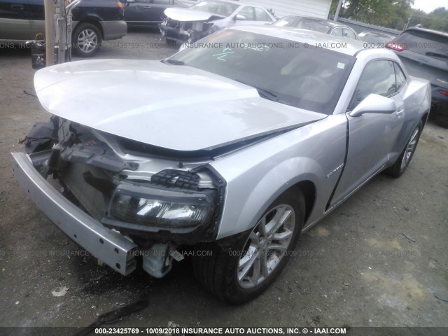 2G1FA1E37E9244444 - 2014 CHEVROLET CAMARO LS SILVER photo 2