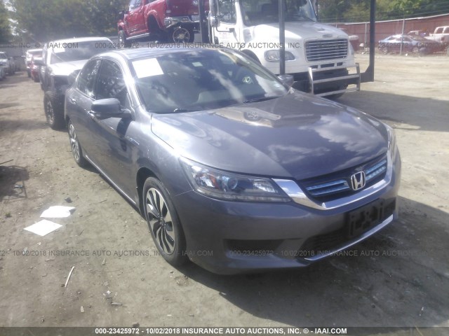 1HGCR6F57FA005483 - 2015 HONDA ACCORD HYBRID/EXL GRAY photo 1